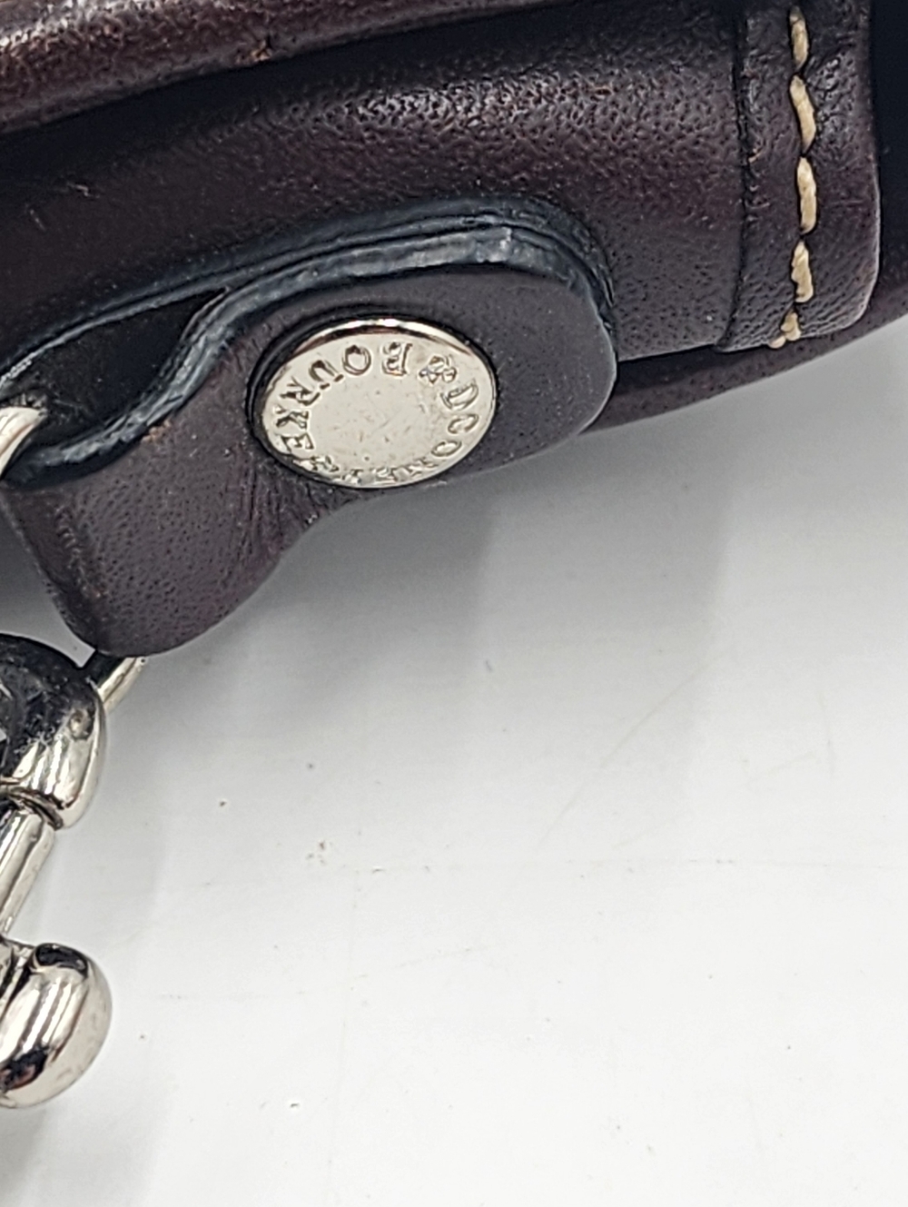 Dooney & Bourke Brown Leather Croc Embossed Wristlet Clutch Wallet Vintage - Picture 10 of 14